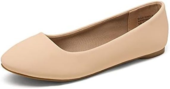DREAM PAIRS Women's Sole-Simple Nude Nubuck Ballerina Walking Flats Shoes - 7 M US