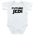 Apericots Cute Baby Short Sleeve Bodysuit, 100% Cotton: Future Jedi (0-18 months), White, 6 Months