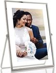 Lawrence Frames Metal Easel Float Picture Frame, 5x7, Silver