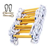 Rope Ladder Emergency Fire Escape Ladder For Kids And Adults 2-5 Story Homes Multi-Purpose Flame Resistant Simple Use With Carabiners(Size: 20m/65.6ft)