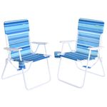 SUNNYFEEL 17" Tall Folding Beach Chair for Adults 2 Pack, Oversized Portable High Seat Sand Chair Heavy Duty 300 LBS, Foldable Camping Lawn Chairs for Camp/Outdoor/Travel/Picnic/Concert/Sports