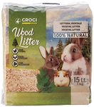 Croci Wood Litter - Vegetable litter for rodents based on fir shavings, 15 lt - 1Kg format, natural and compostable without chemical products, super absorbent, anti-odour