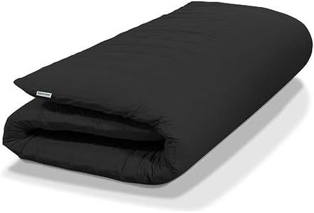 Native Nest Japanese Futon Floor Mattress - Medium Firm Futon Mattress for Adults - Shikibuton - Foldable and Portable Japanese Bed with Premium Cotton Cover (Queen, Black)