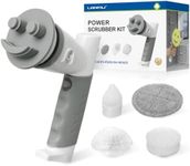 LANMU Electric Scrubber Sponge Wand Compatible with Scrub Daddy/Mommy Sponges, Cordless Power Spin Brush with Comfortable Handle, 5 Replaceable Heads for Cleaning Oven, Stove, Sink, Shower, Bathtub