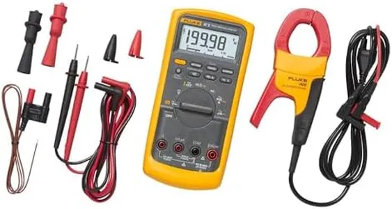 Fluke 87V/IMSK Industrial Digital Multimeter with Fluke i400 Current Clamp Kit, Converts 87V Into Clamp Meter, AC Current Measurements Up To 400 A, Includes Temp Probe, Test Leads And Alligator Clips