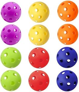 GSE Games & Sports Expert 12-Pack Practice Baseballs, Plastic Baseballs Training, Hollow Airflow Softballs for Pitching, Batting, Catching for All Skill Levels (Multi-Color)