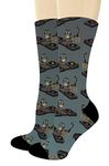 Funny Cat Print Socks DJ Cat Socks DJ Gifts for Men Women Cat Lady Socks 1-Pair Novelty Crew Socks