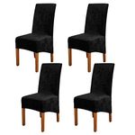 Dining Chairs Cover Pack of 4 - High Stretch Crushed Velvet XL Size High Back Dining Chair Slipcovers Chair Protector Seat Cover for Dining Room Living Room Wedding Hotel Banquet Party Home Decor