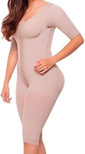 Fajitex Fajas Colombianas Reductoras y Moldeadoras High Compression Garments After Liposuction Full Bodysuit 023700 033700, Beige, X-Small