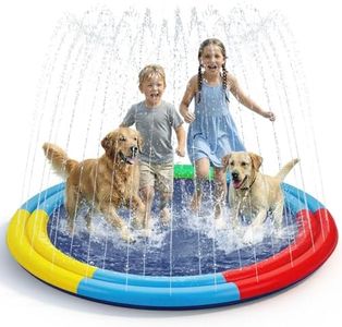 Large Splash Pad for Kids & Dogs, 78” Sprinkler Splash Pad with Dual Spray Tubes, Thick Non-Slip Water Play Mat for Backyard, Summer Outdoor Water Toys for Toddlers & Family