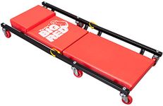 Torin AR7565B Blackjack Rolling Garage/Shop Creeper: 2-Piece, 36" Padded Mechanic Cart with Headrest and 6 Casters, Red