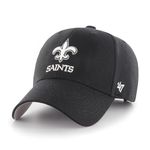 47 NFL New Orleans Saints MVP Unisex Baseball Cap, Adjustable Hook & Loop Strap, Team Logo, Colour Black