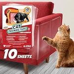 Panther Armor 10(Ten)-Pack Cat Scratch Deterrent Tape – Double Sided Anti Cats Scratching Sticky Tape – 5-Pack XL 16" L 12" W + 5-Pack Large 17" L 10" W Furniture Protectors – Clear Training Tape