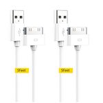 iXCC 3ft Apple MFi Certified 30 pin to USB Sync and Charge Cable for iPhone 4/4s, iPad 2/3, iPod 1-6 Gen - White