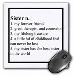 3dRose mp_221928_1 8" x 8" Definition of Sister Saying Mouse Pad