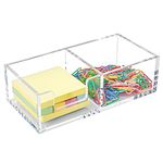 Dealpoli Acrylic Sticky Note Holder 2in1 Memo Holder for Desk Organization Office Home School Post Note Dispenser for 3x3 Note Pad Holder(DP002)