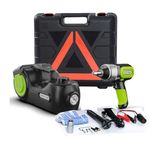 KINGCAV 5 Ton (11000lb) Car Floor Jack(6.1-20.87”) Electric Hydraulic Jack LCD, Multi Functions Car Tire Lift Kit Air Compressor, Electric Tire Impact Wrench for SUV VAN Cars Tire Replace