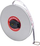 FREEMANS Leatherette 50m:13mm Fibreglass Measuring Tape - 50m/165ft || Case Reinforced with Stainless Steel Band || Durable Winding Mechanism Handle and Stainless Steel Mouth with End Hook