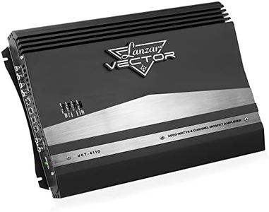 Lanzar 4-Channel High Power MOSFET Amplifier - Slim 2000 Watt Bridgeable Mono Stereo 4 Channel Car Audio Amplifier w/ Crossover Frequency&Bass Boost Control, RCA input,Line Output - Lanzar VCT4110