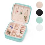 Mini Jewelry Travel Case,Small Jewelry Box,Traveling Jewelry Organizer,Portable Jewellery Storage Holder for Rings Earrings Necklace Bracelet Bangle Organizer,Boxes Gifts for Girls Women-Blue