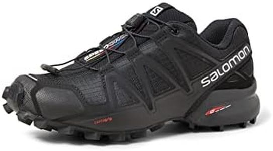 Salomon Men's Speedcross 4 Trail Running and Hiking Shoe, Black, 7.5 US