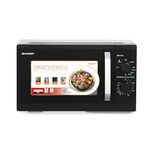 SHARP 25L Bake+Grill Microwave Oven, JAPAN TECHNOLOGY, Auto Menus, Ceramic Coating, Jog-Dial, Quick Start, Model No. R625KNK, Color: Black (2023 Model)