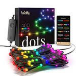 Twinkly Dots 20m, Multicolor LED Strip, In- And Outdoor Flexible RGB LED Strip, Compatible With Home Kit, Alexa LED And Google Home, IP44, 16 M+ Colors, App Control, Black Wire, 400 LED Lights