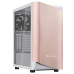 SilverStone SST-SEA1GW-G - SETA A1 Mid-Tower ATX Computer Case, tempered glass side panel, rosegold on white