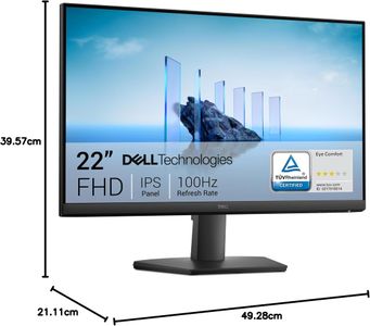Dell 22" Full HD Monitor – 100Hz VA, HDMI/VGA, VESA, 3-Year Warranty, Black