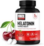 FORCE FACTOR Chewable Melatonin 5mg, Drug-Free Supplement, Vegan, Non-GMO, Cherry Flavor, 120 Tablets