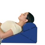 CareFoam Wedge Pillow with Memory Foam Top & Head Rest, Adjustable Wedge Cushion for Sleeping & Acid Reflux, Heartburn, GERD | Premium Velvet Cover (Adjustable Wedge Pillow with Headrest, Blue)