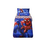 Nemcor Spiderman Kids Bedding Sheet Set with Reversible Comforter Single Bed in Bag 4 Pcs Set for Kids,51813-Spiderman-4pcs