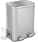Home Zone Living 13 Gallon Kitchen Trash Can with Dual Compartments