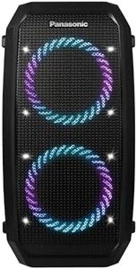 Panasonic SC-BMAX30 Portable Party Speaker with Bluetooth, Built-in Lights, Bass Reflex Port, 320W, USB, IPX4, Guitar & Mic Inputs for Karaoke, Black