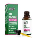 CBDfx 2000mg CBD High Strength Oil, Very Berry Flavoured CBD Oil Drops, Vegan, Non-GMO, Blended with MCT Oil, Improved Purity, All Natural, No THC, 30ml (40 Days)