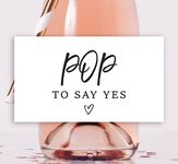 Pop to Say Yes Bridesmaid Proposal Mini Champagne Labels - Set of 8 (Black)