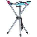 Trespass Ritchie, Tropical Stripe, Lightweight Portable Foldable Tripod Stool with Carrier Bag 41cm x 31cm, Blue