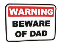 Warning Beware of Dad PVC Hook and Loop Patch | Funny Tactical Patch for Diaper Bags and Daddy Gear