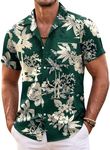 COOFANDY Mens Hawaiian Shirt Short Sleeve Floral Button Down Shirts Tropical Summer Beach Shirts