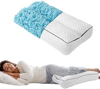 HOMBYS Shredded Memory Foam Knee Pillow for Side Sleepers, 6.5" Height Pillow Between Legs for Aligns Spine & Relieves Pressure Hip & Leg Elevation, Supportive Pillow for Pregnancy, Sciatica, White