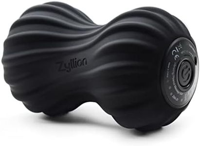 Zyllion Rechargeable Vibrating Massage Ball - 4-Mode Peanut Massager Roller for Plantar Fasciitis, Deep Tissue Pain Relief, Physical Therapy, Muscle Recovery, Feet, Legs, Neck, Back - Black (ZMA-30)