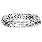 PROSTEEL Mens Engraved Bracelet Stainless Steel Customizable Bracelets