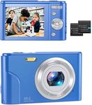 Digital Camera, Zostuic HD 1080P Vlogging Camera 2.4" LCD Compact Camera with 16X Digital Zoom,Powerful Cameras for Photography, Portable Mini Camera for Adult, Beginners, Kids (Blue)