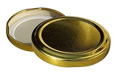 Pure Source India Metal Lug Cap Lid for Glass jar, 12 Pieces, 82 mm, Gold