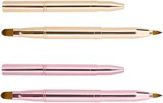 Retractable Lip Brush Double Head Lip Brush Concealer Brush,2Pcs Lipstick Eye Shadow Foundation Makeup Brush,Dual End Lip Concealer Brushes Lipstick Brush,Double Head Lip Brush Concealer Brush