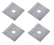 TERF® Heavy Duty M16 (16mm) X 50mm X 3mm Zinc Plated Steel Square Plate Washer 16mm ID (Hole) X 50mm Square OD X 3mm Thickness Square Plate Washer - Pack of 4