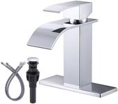 ARCORA Waterfall Bathroom Faucet Chrome: Modern Single Handle Bathroom Faucet for 1 or 3 Hole - Bathroom Sink Faucet with Pop Up Drain and Supply Lines