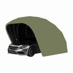 Stainless Steel Retractable Car Canopy L 5.5m*W 2.5m*H 2.3m - Waterproof Foldable Car Shelter for SUV, Weatherproof Car Garage with Anti-Rust Frame(Green)