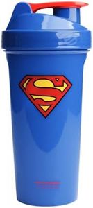 Smartshake Lite Justice League Superman Shaker de protéines 800 ml – Bouteille sans BPA étanche pour salle de sport pour poudre de protéine DC Comics Bleu Bouteille d'eau Superman Cadeaux