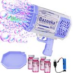 Bubble Gun, Bazooka Bubble Gun, 69 Holes Bubble Machine Gun with 4 Bottles of Bubble Liquid, Bubble Launcher Toys Gifts for Adults Children Playing and Indoor Outdoor Party